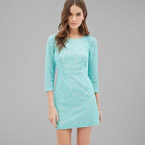 Forever 21 | Dresses | Forever 2 Light Teal Turquoise Lace 34 Sleeve Spring Bodycon Dress Easter Xs | Poshmark Forever 21 | Dresses | Forever 2 Light Teal Turquoise Lace 34 Sleeve Spring Bodycon Dress Easter Xs | Poshmark